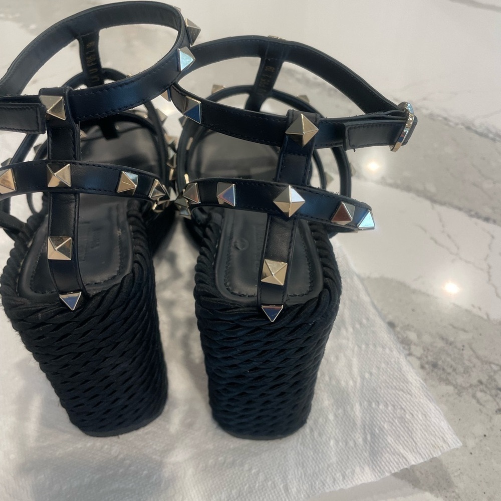 Valentino Garavani Black Wedge Sandal - worn once size 39